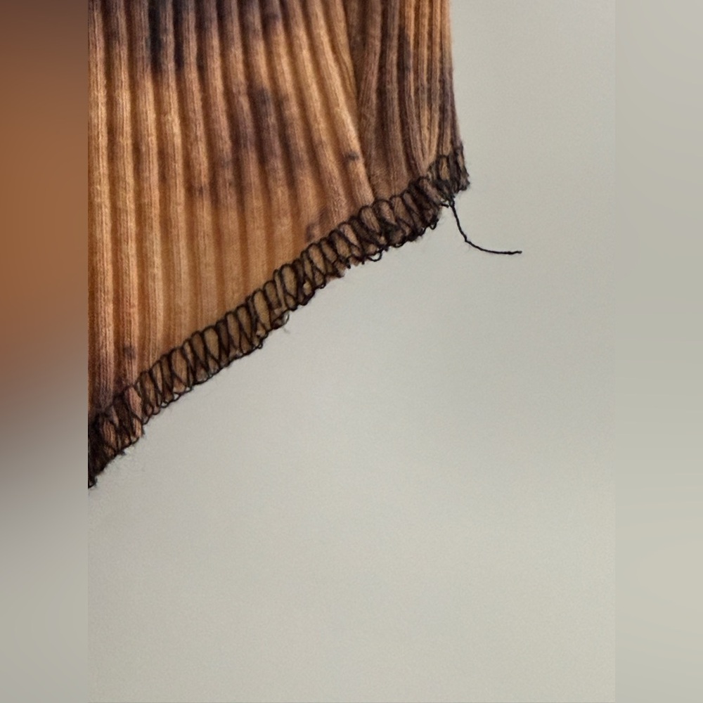 Brand Tag Cut Out brown + black bleach dyed stretchy bustier inspired tank top - Picture 15 of 15